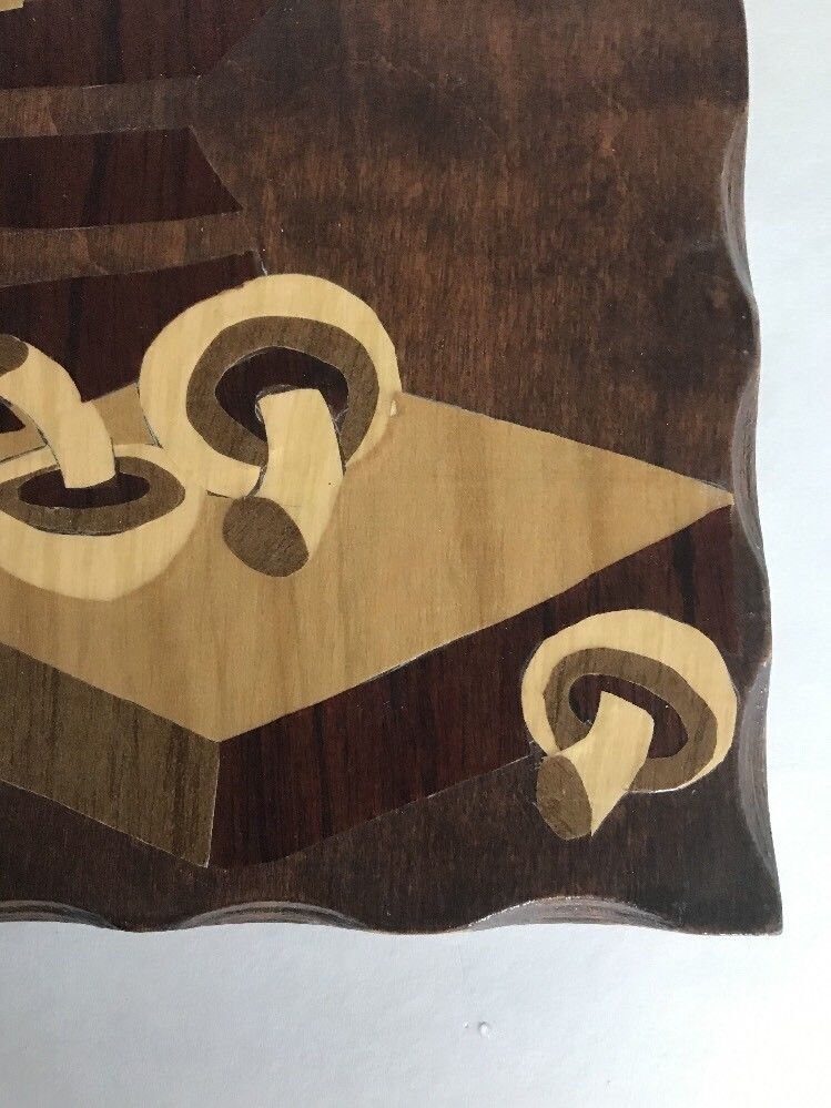 Vintage Inlaid Wood Marquetry Art Picture Kitchen Mushrooms Etsy
