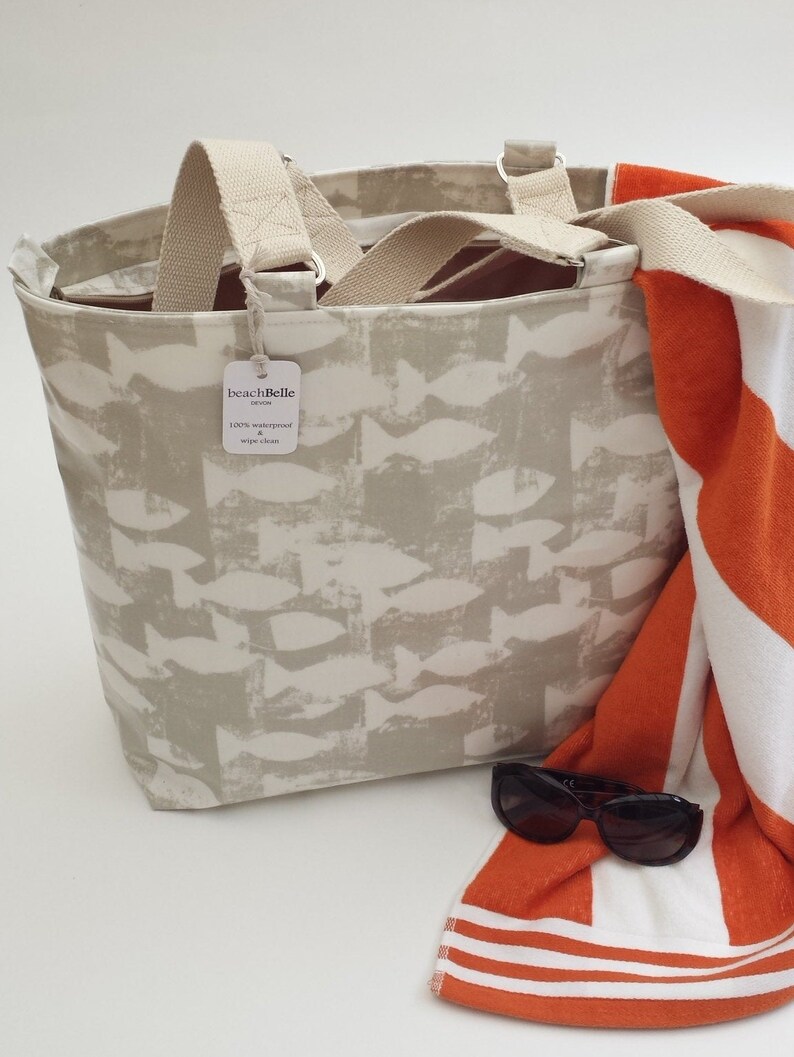 Beach bag with zip Zip top beach bag Made to order Beach bag tote Waterproof beach bag Zipper top beach tote Beach bag with zipper