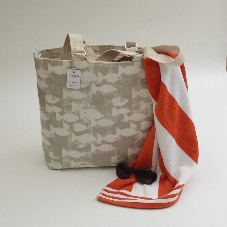Beach bag with zip Zip top beach bag Made to order Beach bag tote Waterproof beach bag Zipper top beach tote Beach bag with zipper