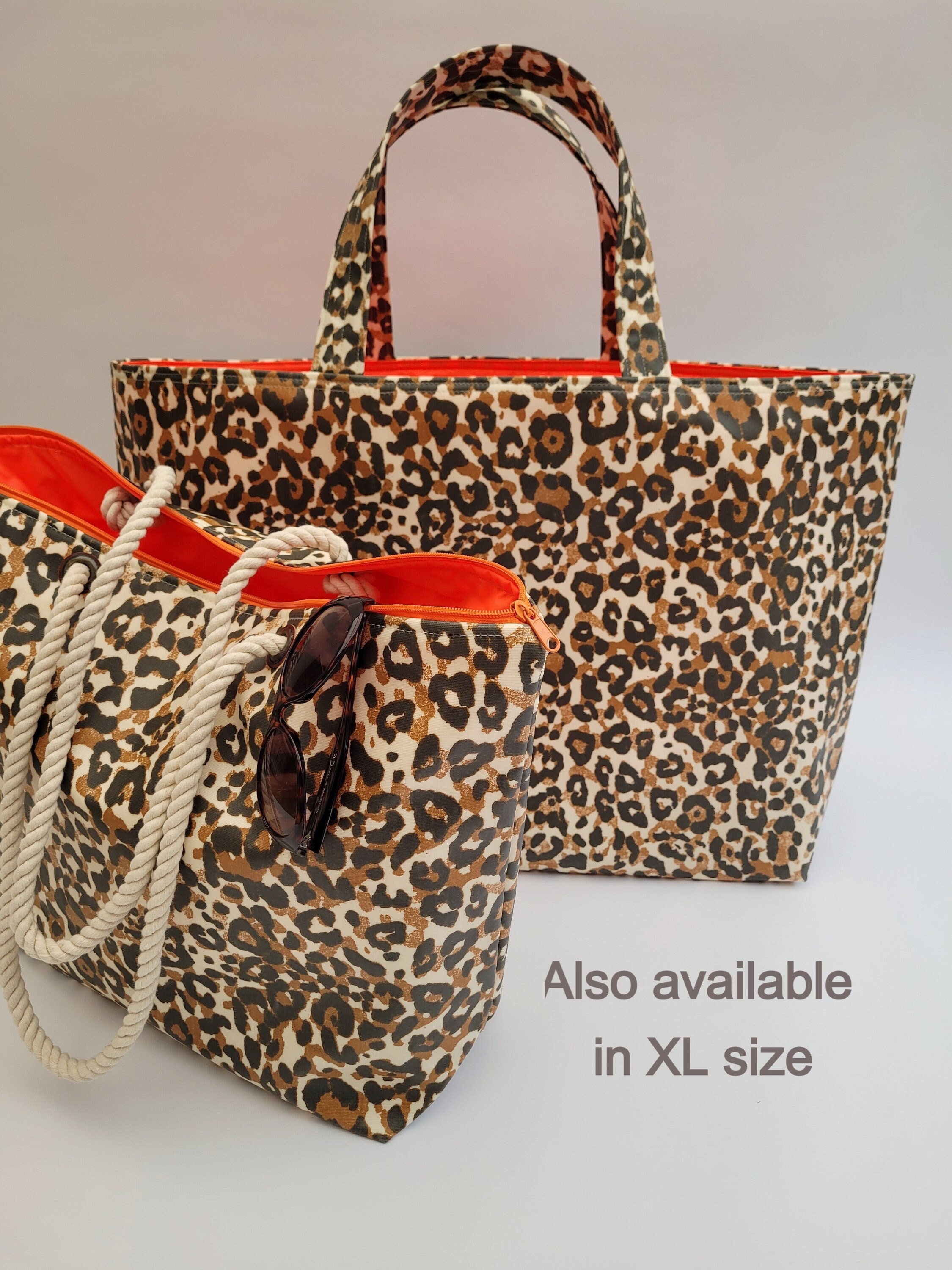 Animal Print Bag Large Beach Bag Waterproof Beach Bag Beach Bag Tote with Zip Beach Bag Tote Waterproof Tote Bag Oilcloth Beach Bag