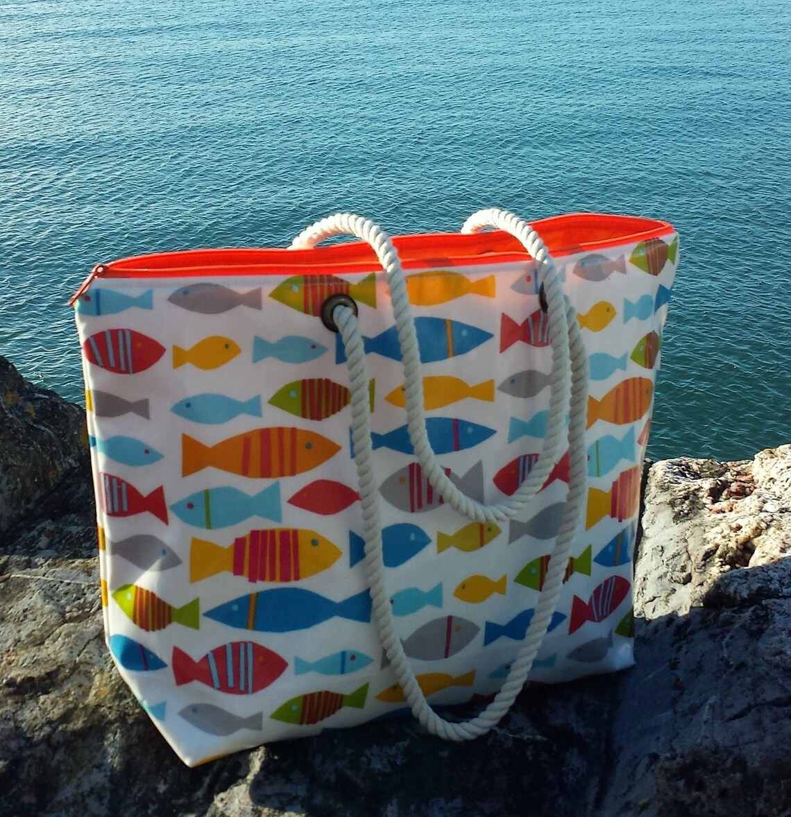 Beach Bag Beach and Travel Bag Zipper Top Beach Bag Beach Etsy