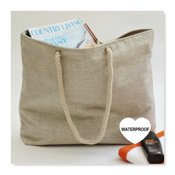 beach bag tote with zipper