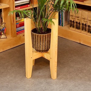 Solid wood plant stand