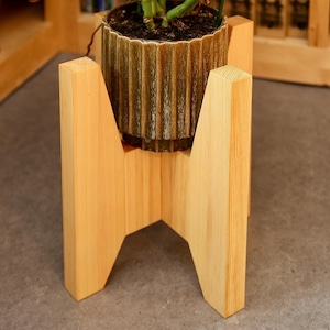 Solid wood plant stand