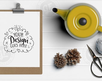 Download Styled Stock Photo Styled Desktop Clipboard Teapot String Etsy Yellowimages Mockups