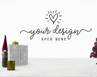 Natural Christmas Styled Desktop Stock Photo Red White Green Etsy