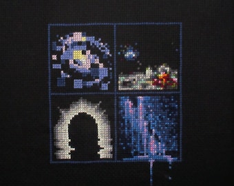 Glitched Space Sampler Cross Stitch Pattern PDF Instant Download