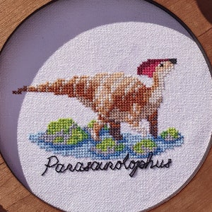Parasaurolophus Dinosaur Cross Stitch Pattern PDF Instant Download