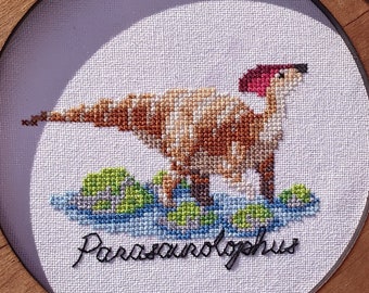 Parasaurolophus Dinosaur Cross Stitch Pattern PDF Instant Download