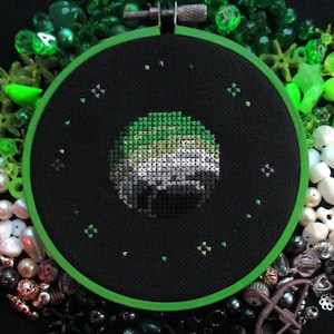 Aromantic Pride Planet Cross Stitch Pattern PDF Instant Download