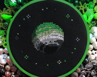 Aromantic Pride Planet Cross Stitch Pattern PDF Instant Download