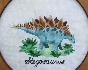 Stegosaurus Dinosaur Cross Stitch Pattern PDF Instant Download