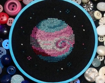 Trans Pride Planet Cross Stitch Pattern PDF Instant Download