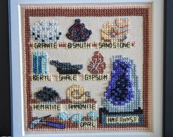 Geology Rock Collection Cross Stitch Pattern PDF Instant Download