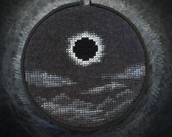 Solar Eclipse Cross Stitch Pattern PDF Instant Download