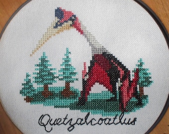 Quetzalcoatlus Pterosaur Cross Stitch Pattern PDF Instant Download