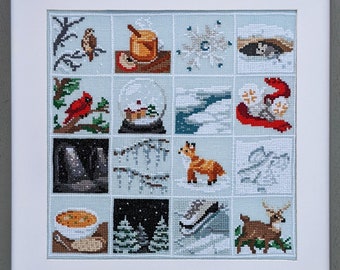 Winter Sampler Cross Stitch Pattern PDF Instant Download
