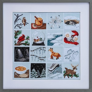 Winter Sampler Cross Stitch Pattern PDF Instant Download