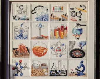 Chemistry Sampler Cross Stitch Pattern PDF Instant Download