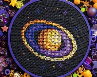 Intersex Pride Planet Cross Stitch Pattern PDF Instant Download