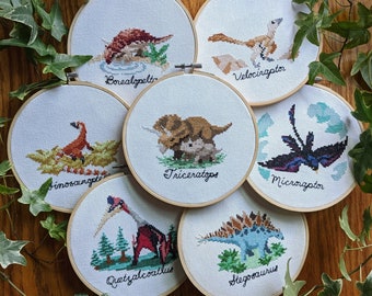 Dinosauruscollectie complete set kruissteekpatroon PDF direct downloaden