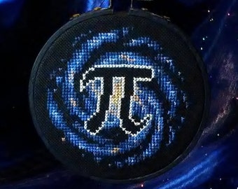 Pi Galaxy Cross Stitch Pattern PDF Instant Download