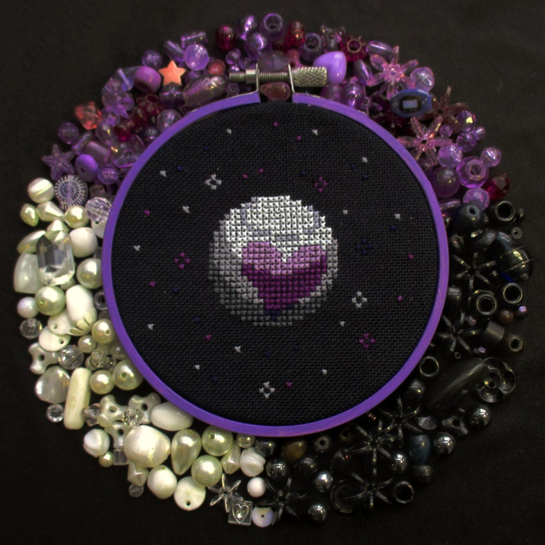 Asexual Pride Planet Cross Stitch Pattern PDF Instant Download image 1