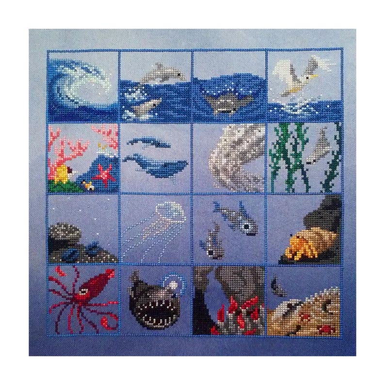 Ocean Sampler Cross Stitch Pattern PDF Instant Download Etsy