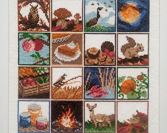 Autumn Sampler Cross Stitch Pattern PDF Instant Download