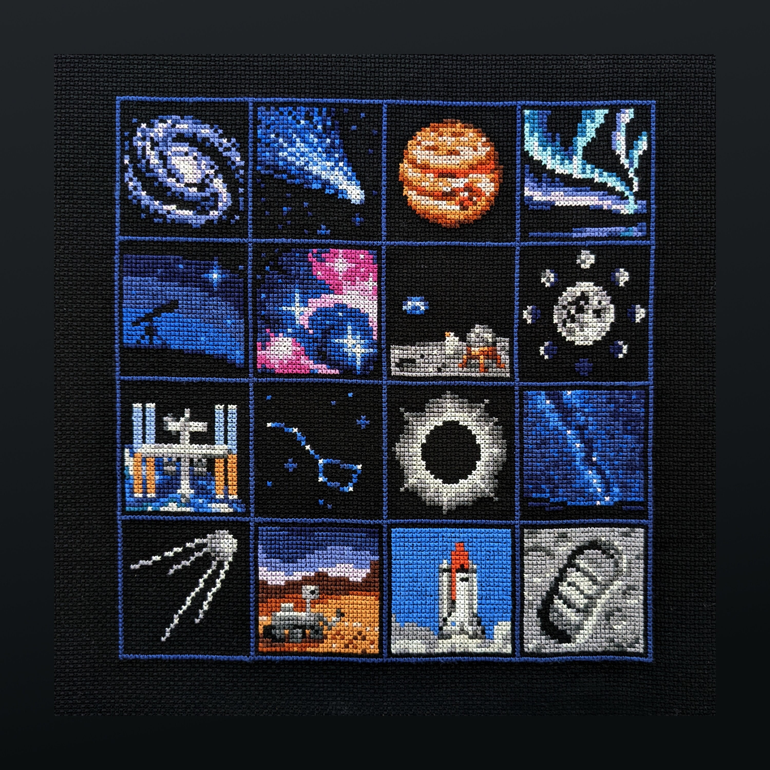 Space Sampler Cross Stitch Pattern PDF Instant Download