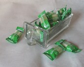 1930s glass DRAWER Hossier jar DISH storage kitchen Von Poncet Cabinet Handled Drawer Dry Measure Scoop Spice