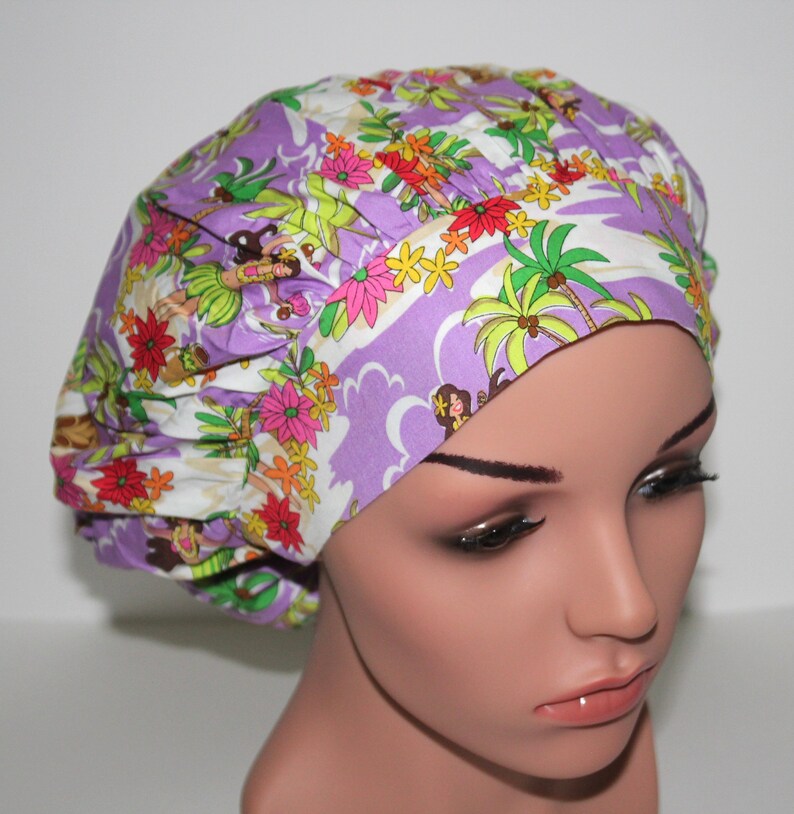 Surgical Scrub Hat Bouffant scrub hats Scrub hat Hawaiian Scrub Hat Surgical cap OR hat Surgeon Hat- Scrub Cap Surgical Hat