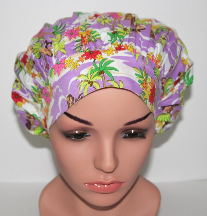 Surgical Scrub Hat Bouffant scrub hats Scrub hat Hawaiian Scrub Hat Surgical cap OR hat Surgeon Hat- Scrub Cap Surgical Hat