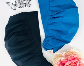 Solid Bouffant Scrub hat for women Blue Bouffant Scrub cap for nurse solid black Bouffant surgical hat gift for scrub tech blue scrub cap
