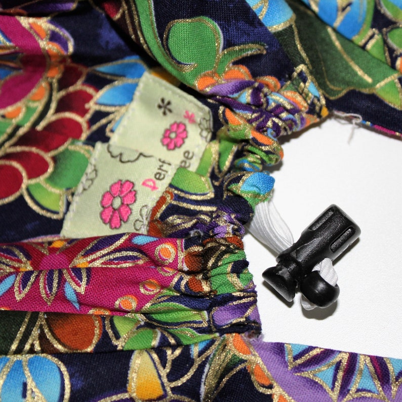 Beautiful floral on black Tie back scrub hat for Women Surgical Cap Chemo Hat \u2013 OR Hat Scrub Cap Surgical Hat Vet Hat