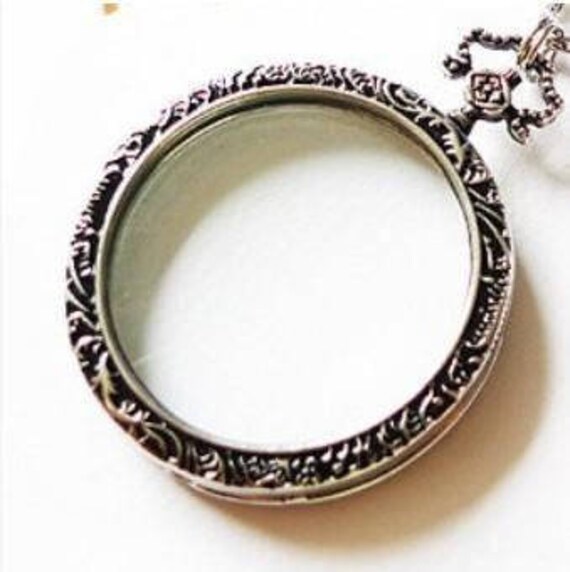 Long Chain Magnifying Glass Necklace Pendant Decorative Etsy