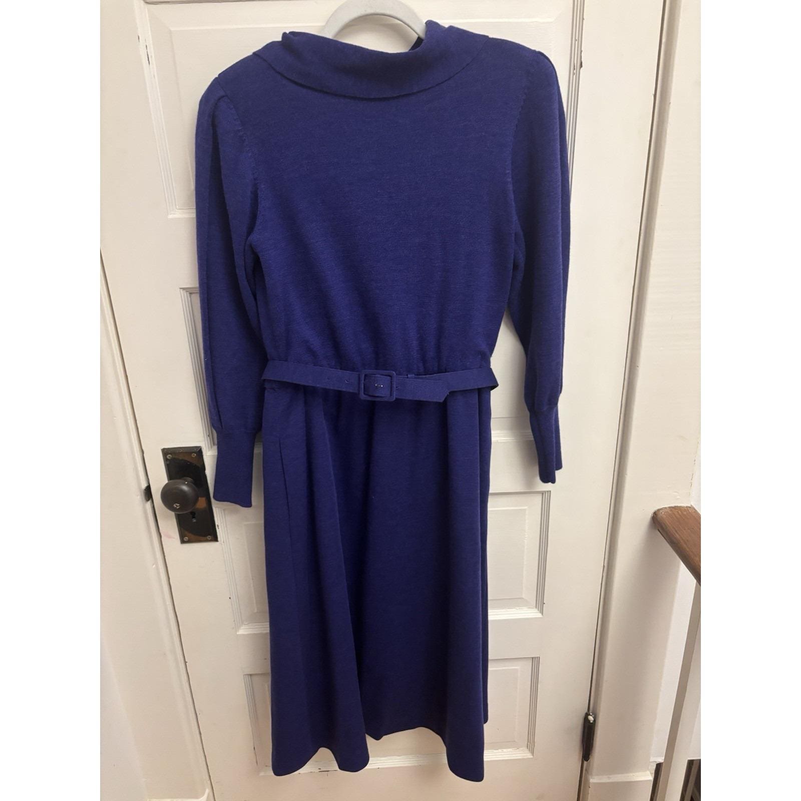 knee length dresses for ladies Long Sleeve Belted Midi Knit Sweater Dress main image 1