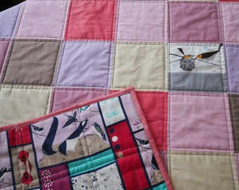 Patchwork blanket 82 x 110 cm, baby quilt