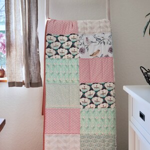 Quilt pastel, biologisch katoenen fleece (kba), patchwork deken 138 x 199 cm, bedsprei, knuffeldeken, tuindeken