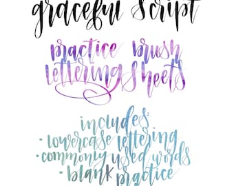 50% SALE ~Brush Lettering Übungsblätter