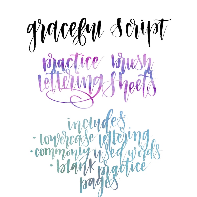 Off Script Lettering 50% Off~brush Lettering Practice Sheets - Etsy
