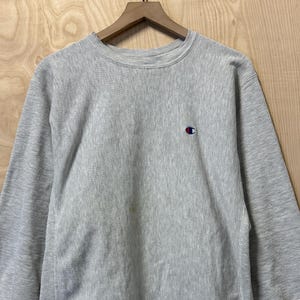 Vintage 90s Champion Reverse Weave Embroidered Logo Gray Crewneck Sweatshirt size XXL Made in USA