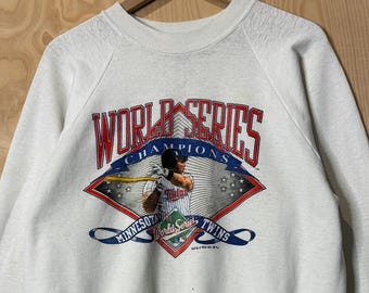 Vintage Minnesota Twins Kirby Puckett World Series 1991 Graphic White Crewneck Sweatshirt size XL