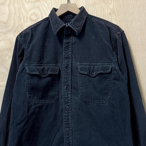 Vintage Gap Gray Cotton Corduroy Long Sleeve Button Up Shirt size Small