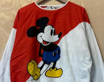Vintage Mickey Mouse Disney All Over Print Reversible Crewneck Sweatshirt