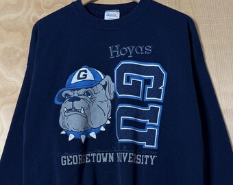 Vintage 80s Georgetown Hoyas Sweatshirt - Fits M/S - Bike Grunge