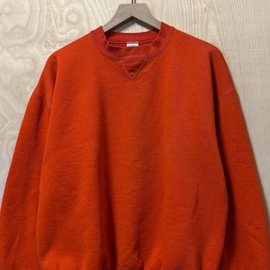 Vintage 90s Russell Orange Blank Crewneck Sweatshirt size XL Made in USA