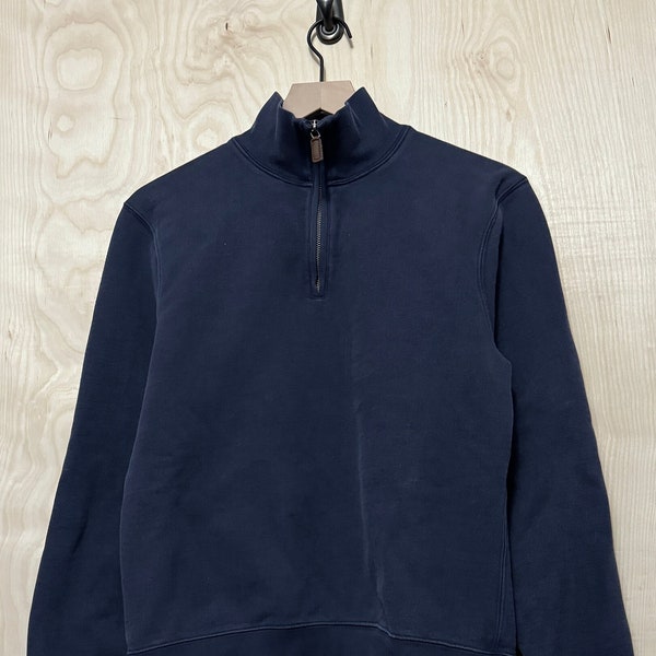 Vintage Polo Ralph Lauren Navy Blue Pullover Half Zip Sweatshirt size Small