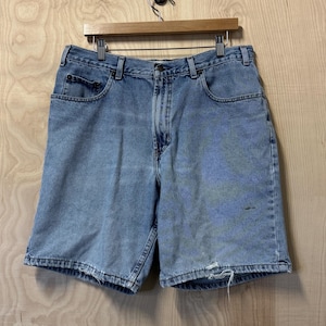 Vintage Y2K Old Navy Regular Fit Medium Wash Denim Distressed Blue Jean Short size 35