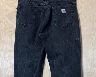 Vintage Carhartt Black Denim Jean size 38 x 32 Made in USA